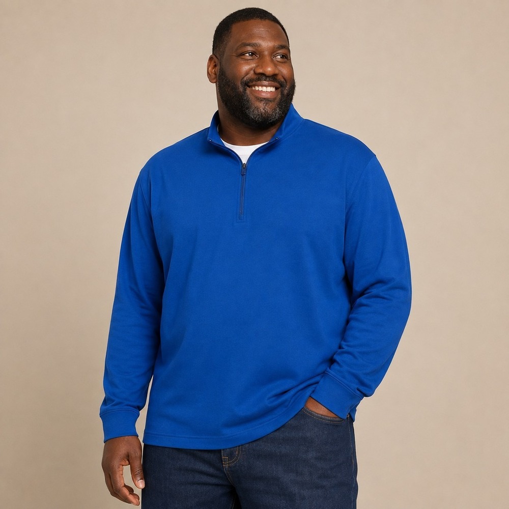 Lands' End Royal Blue Pullover Men's XXLT Minimalist Preppy Retro Athleisure